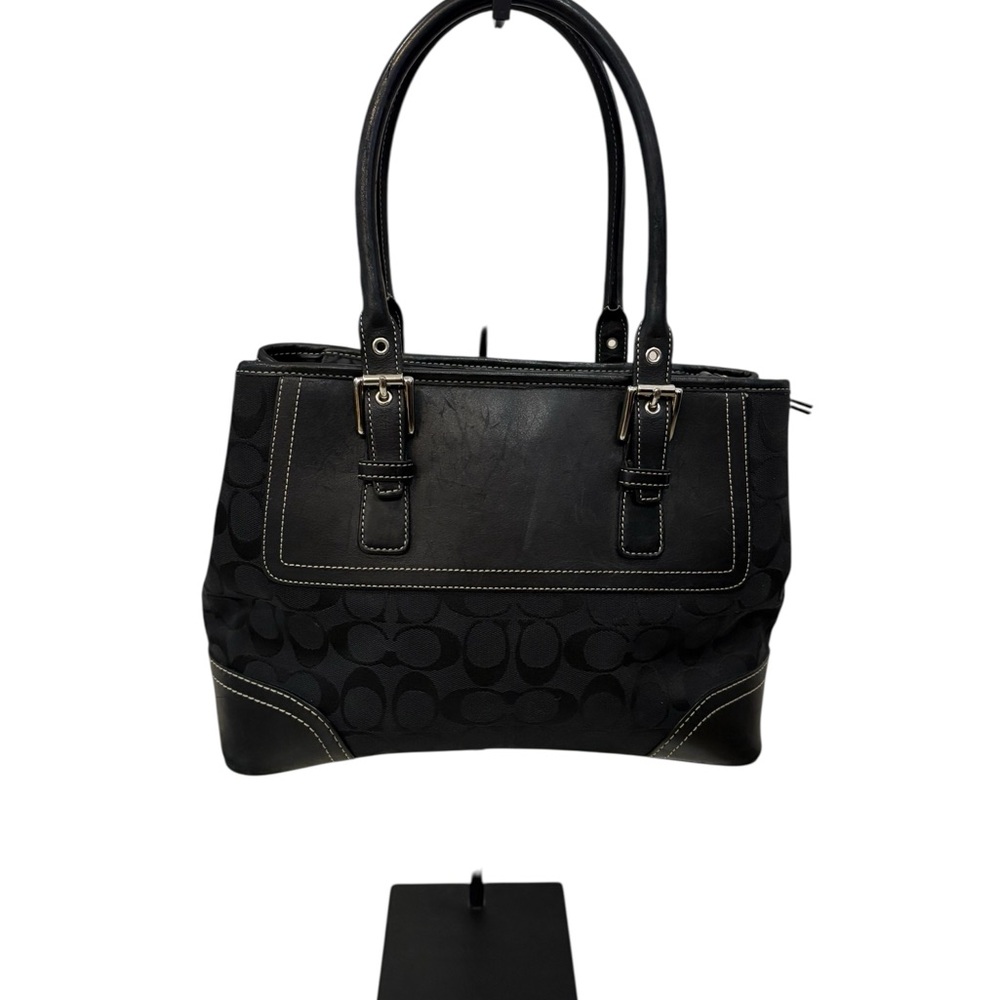 Coach Hampton Signature Satchel with Jacquard and Leather - Picture 3 of 8